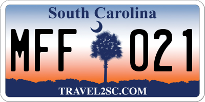 SC license plate MFF021