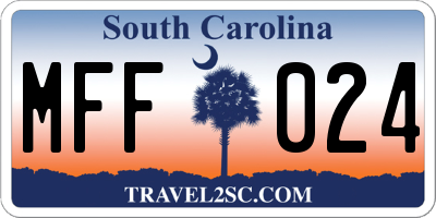 SC license plate MFF024