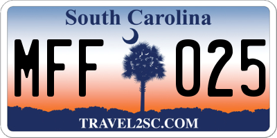 SC license plate MFF025