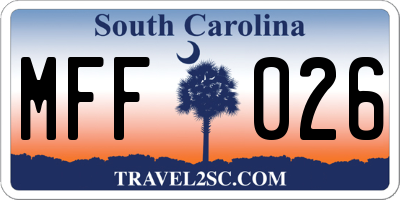 SC license plate MFF026