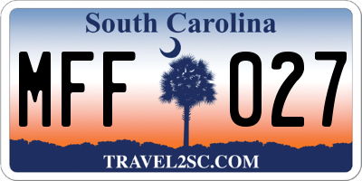 SC license plate MFF027