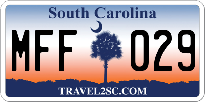 SC license plate MFF029