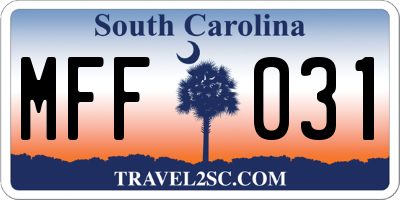 SC license plate MFF031