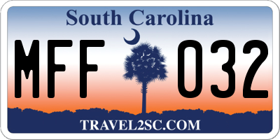 SC license plate MFF032