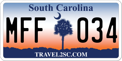 SC license plate MFF034