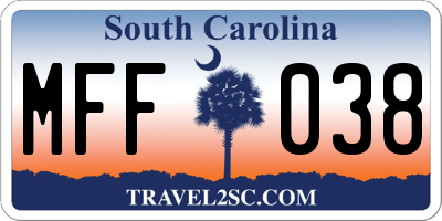 SC license plate MFF038