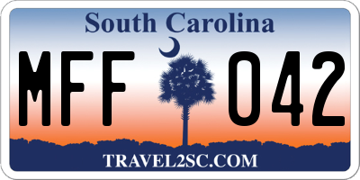 SC license plate MFF042