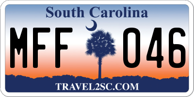 SC license plate MFF046