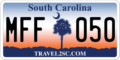 SC license plate MFF050