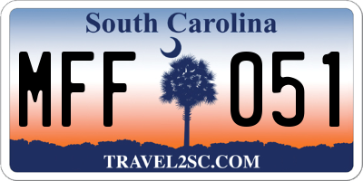 SC license plate MFF051