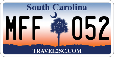 SC license plate MFF052