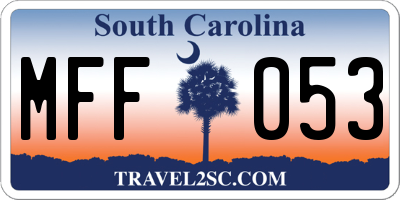 SC license plate MFF053