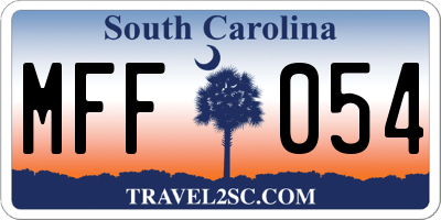 SC license plate MFF054