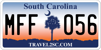 SC license plate MFF056