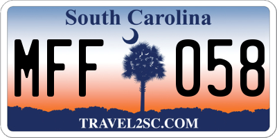 SC license plate MFF058