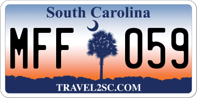 SC license plate MFF059