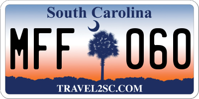 SC license plate MFF060