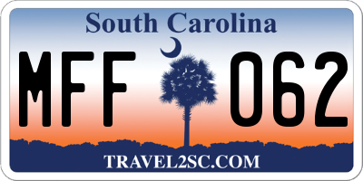 SC license plate MFF062