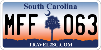SC license plate MFF063
