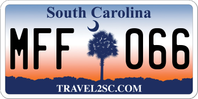 SC license plate MFF066