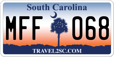 SC license plate MFF068