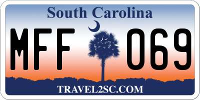 SC license plate MFF069