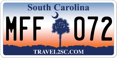 SC license plate MFF072
