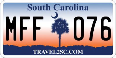 SC license plate MFF076