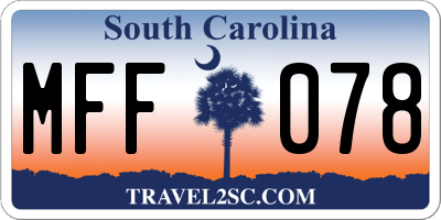 SC license plate MFF078