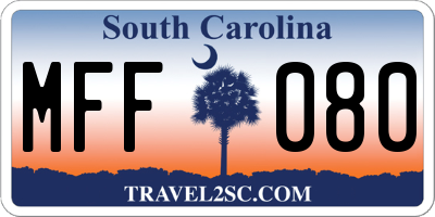 SC license plate MFF080