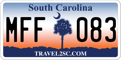 SC license plate MFF083