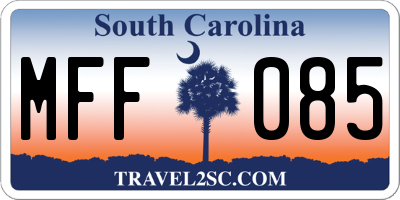SC license plate MFF085
