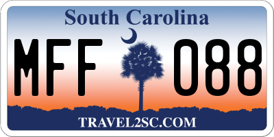 SC license plate MFF088