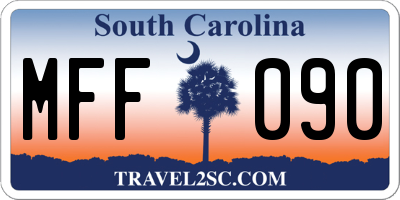 SC license plate MFF090