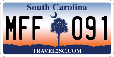 SC license plate MFF091
