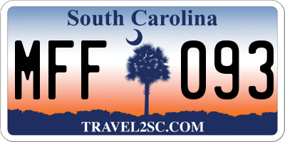 SC license plate MFF093