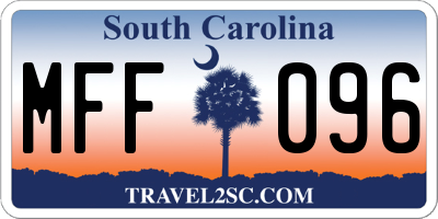 SC license plate MFF096