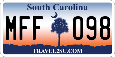 SC license plate MFF098
