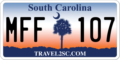 SC license plate MFF107