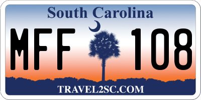 SC license plate MFF108