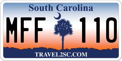 SC license plate MFF110