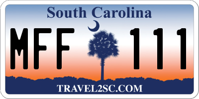 SC license plate MFF111