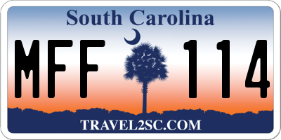 SC license plate MFF114