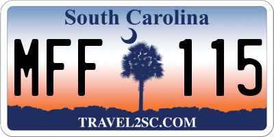 SC license plate MFF115