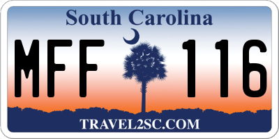 SC license plate MFF116