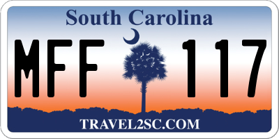 SC license plate MFF117