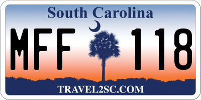 SC license plate MFF118