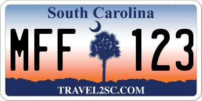 SC license plate MFF123