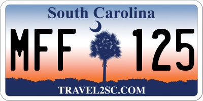 SC license plate MFF125