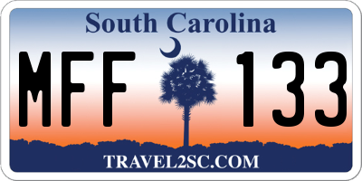SC license plate MFF133